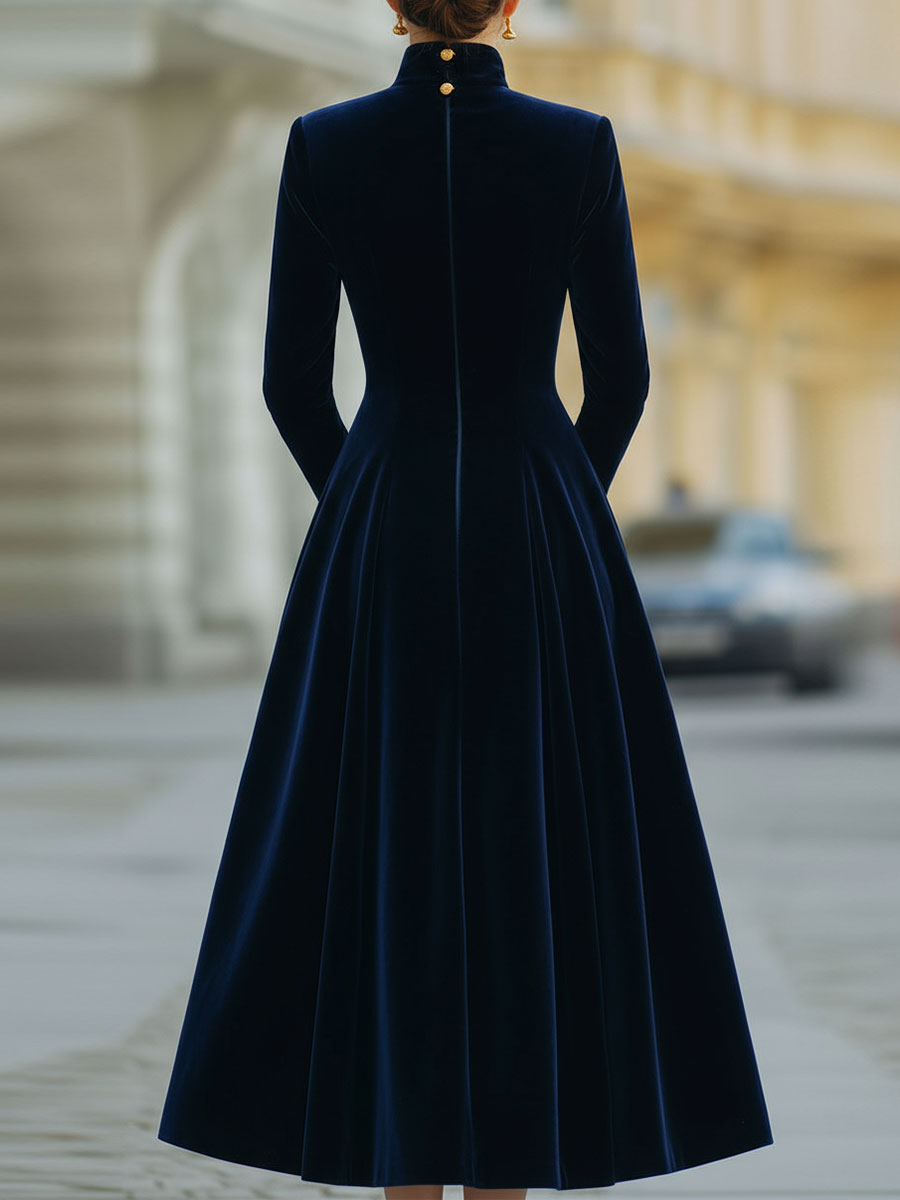 Natalia | A-line dress with gold accents