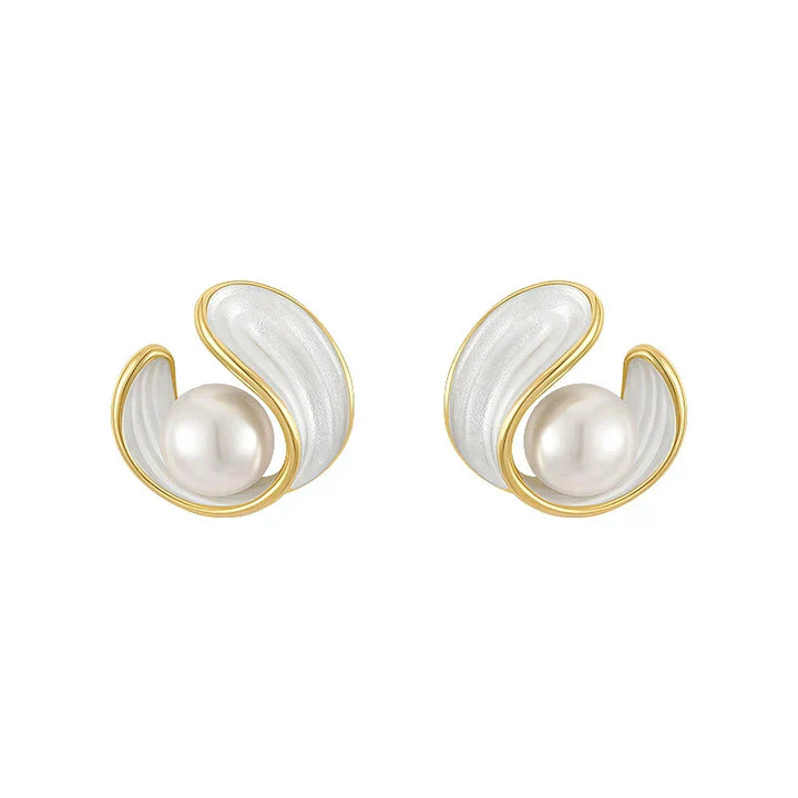 Liorie - Pearl Spiral Earrings