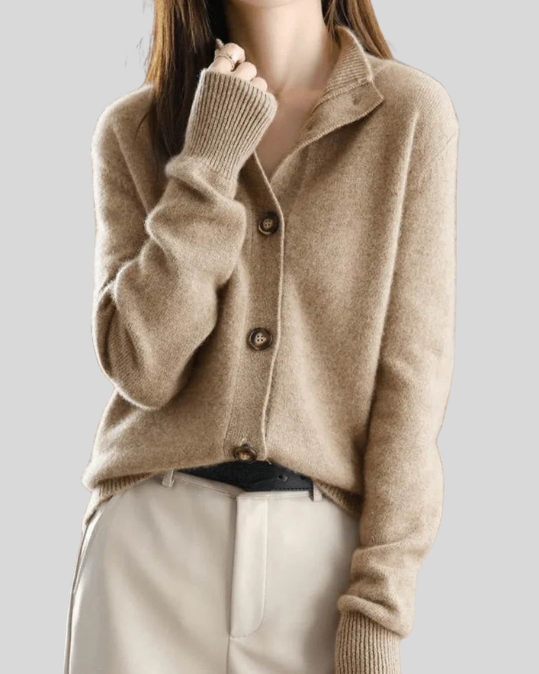 Claire | Retro-style cashmere cardigan