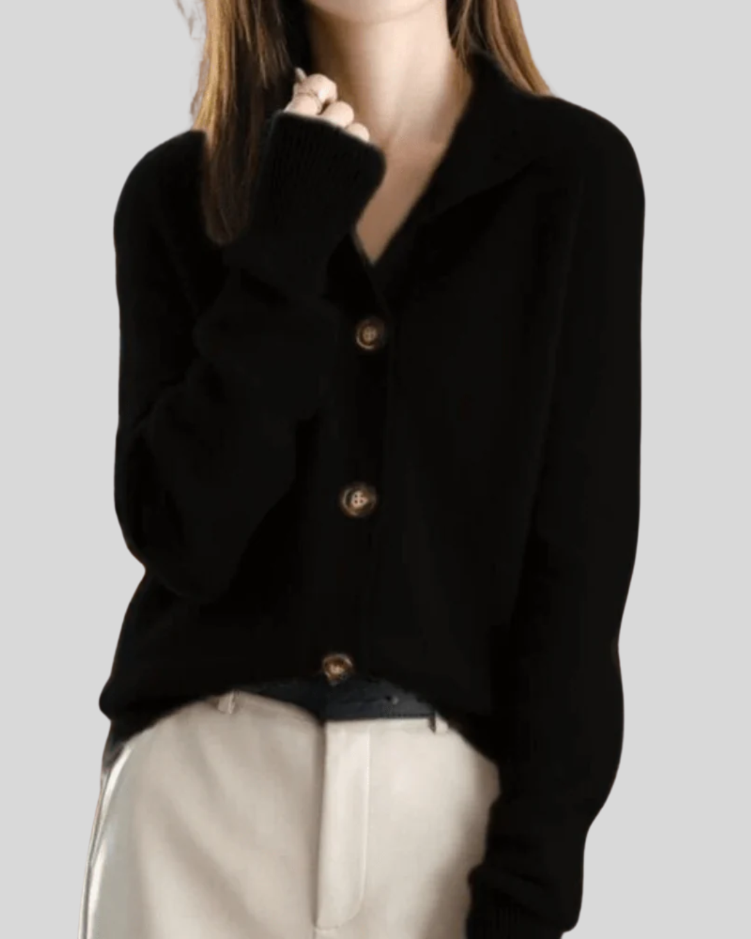 Claire | Retro-style cashmere cardigan