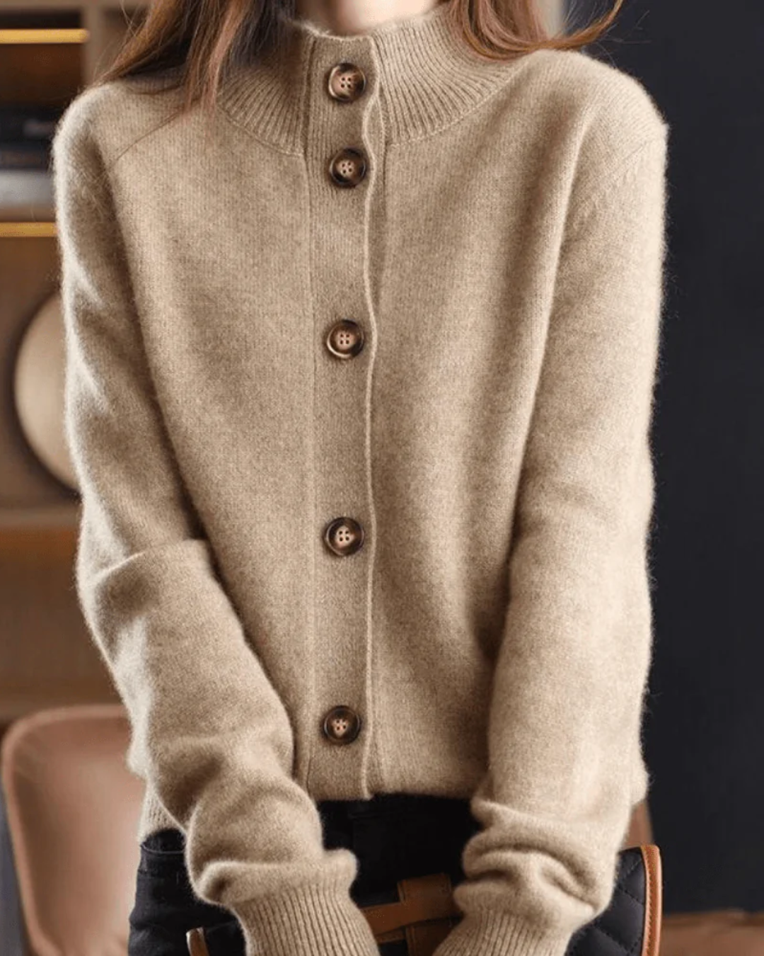 Claire | Retro-style cashmere cardigan
