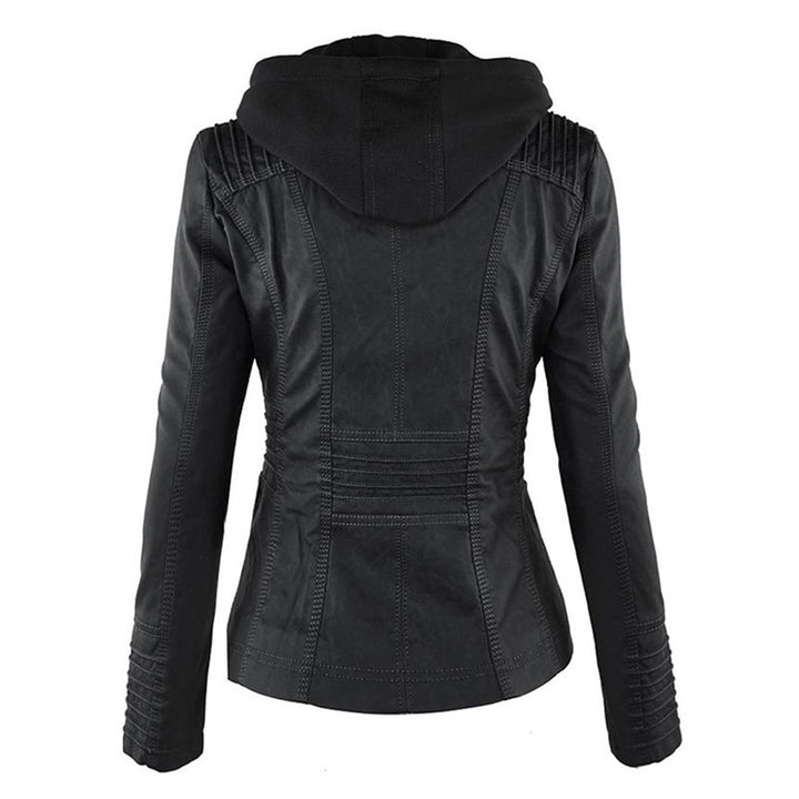 Lily | Modern leather jacket with hood