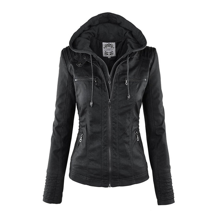 Lily | Modern leather jacket with hood