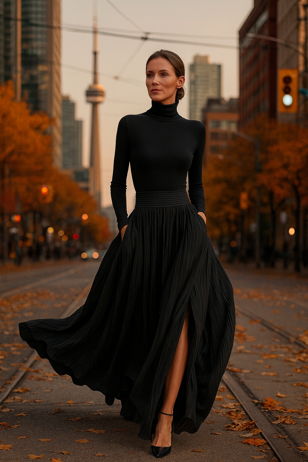 Cerynn | High-waisted maxi skirt with shirt