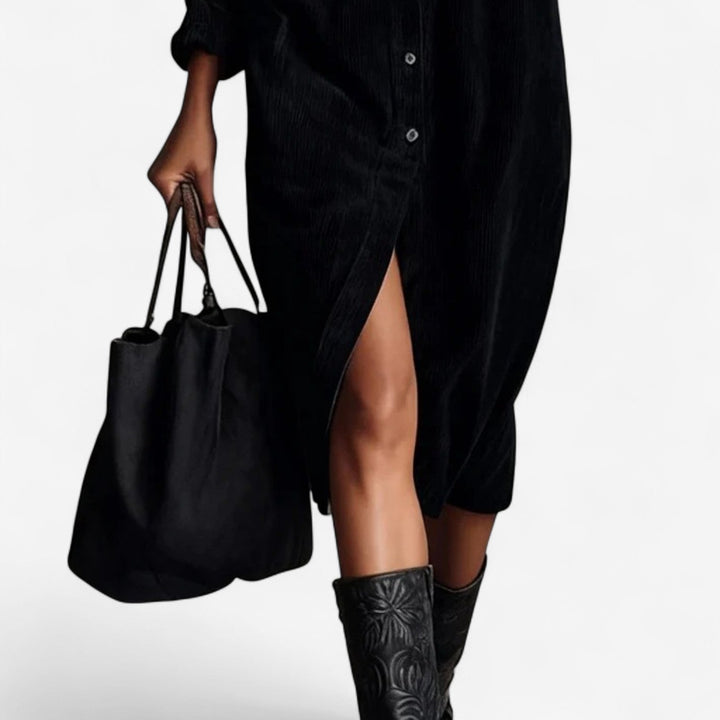 Anastacia | Wide-leg corduroy midi dress