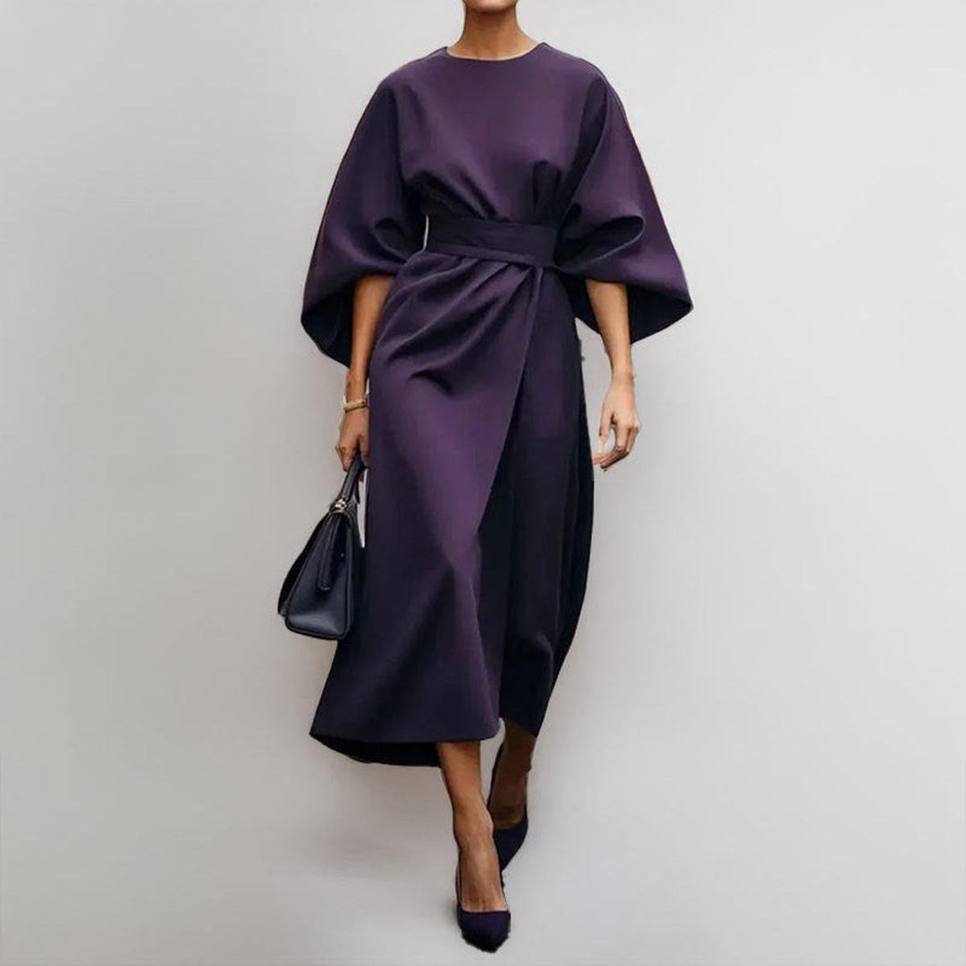 Eldra | Satin-effect maxi dress with batwing sleeves