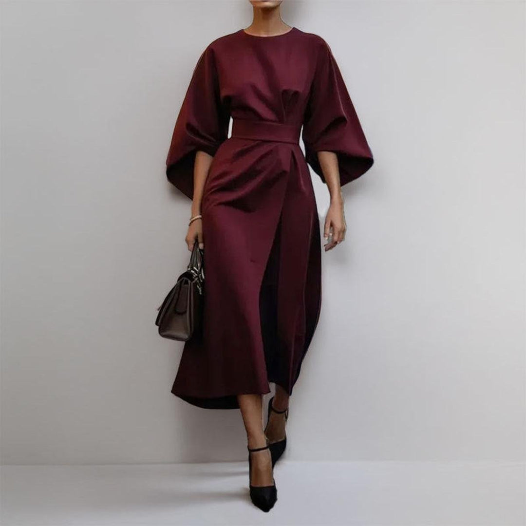 Eldra | Satin-effect maxi dress with batwing sleeves