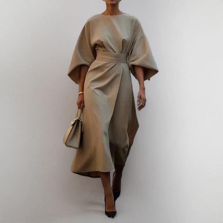 Eldra | Satin-effect maxi dress with batwing sleeves