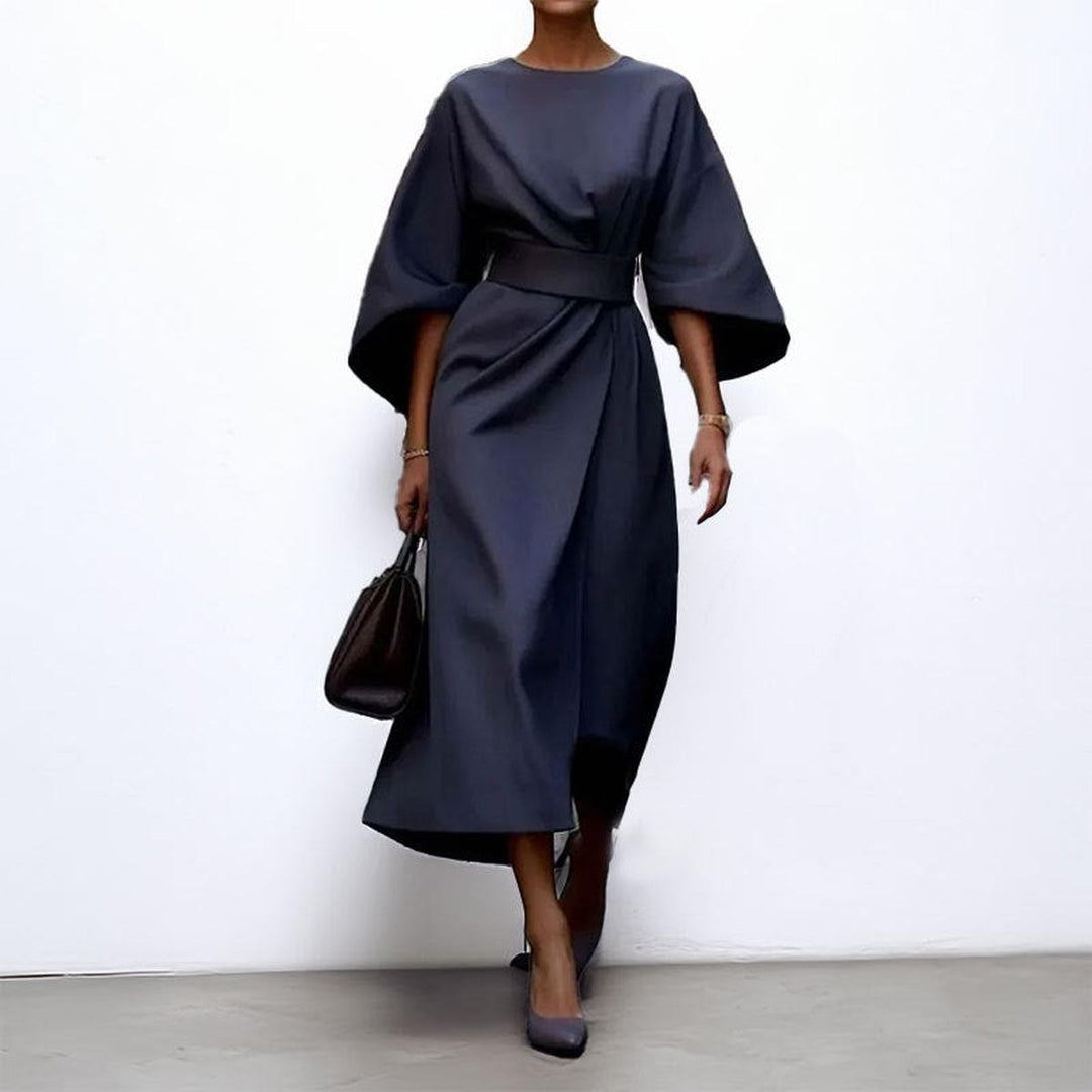 Eldra | Satin-effect maxi dress with batwing sleeves