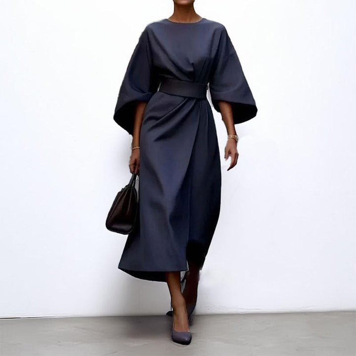 Eldra | Satin-effect maxi dress with batwing sleeves