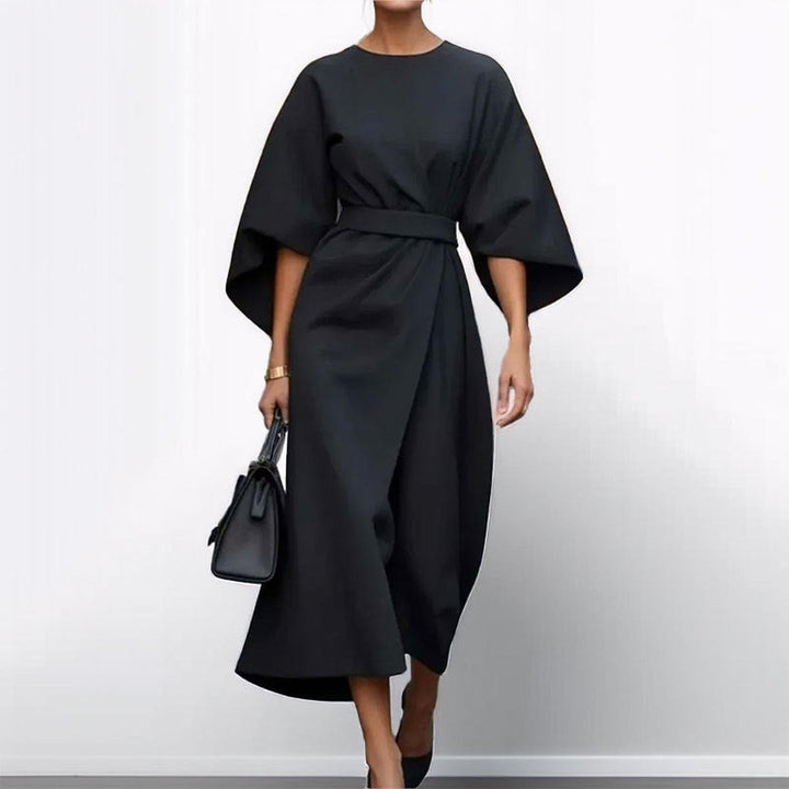 Eldra | Satin-effect maxi dress with batwing sleeves