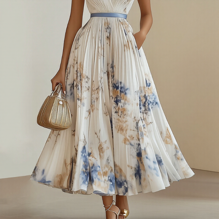 Rowella | Elegant pleated maxi dress