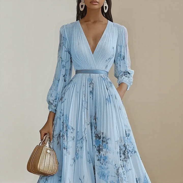 Rowella | Elegant pleated maxi dress