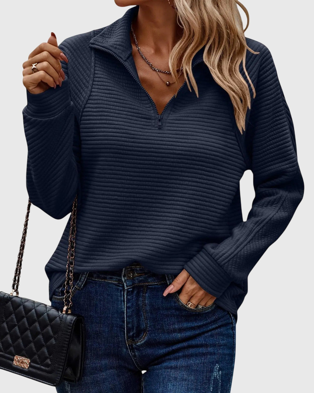 Molly | Stylish half-zip sweater